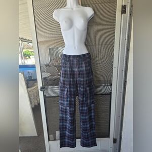 Plaid High-Rise Cargo Pants [JUNIORS 3/W26]